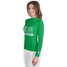 Classic Jiu-Jitsu Rash Guard for Girls – Youth Long Sleeve Uniform Top – Jade