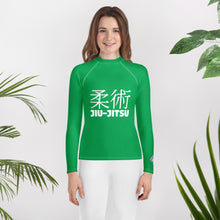 Classic Jiu-Jitsu Rash Guard for Girls – Youth Long Sleeve Uniform Top – Jade