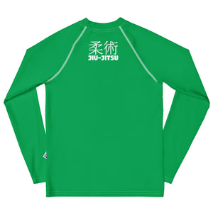 Classic Jiu-Jitsu Rash Guard for Girls – Youth Long Sleeve Uniform Top – Jade