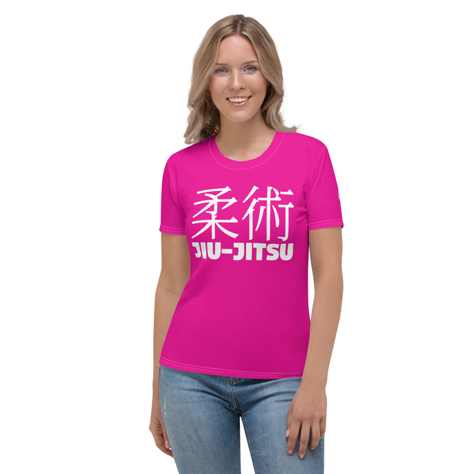 Classic Jiu-Jitsu Women's Short Sleeve Rash Guard - Perfect for Brazilian Jiu-Jitsu - Hollywood Cerise