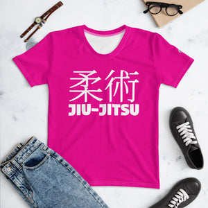 Classic Jiu-Jitsu Women's Short Sleeve Rash Guard - Perfect for Brazilian Jiu-Jitsu - Hollywood Cerise