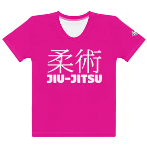 Classic Jiu-Jitsu Women's Short Sleeve Rash Guard - Perfect for Brazilian Jiu-Jitsu - Hollywood Cerise