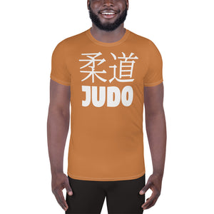 Classic Judo Rash Guard for Men - Short Sleeve Training Essential - Raw Sienna