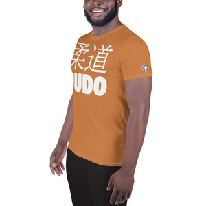 Classic Judo Rash Guard for Men - Short Sleeve Training Essential - Raw Sienna