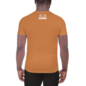 Classic Judo Rash Guard for Men - Short Sleeve Training Essential - Raw Sienna