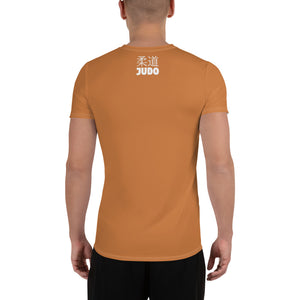 Classic Judo Rash Guard for Men - Short Sleeve Training Essential - Raw Sienna