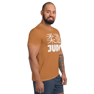 Classic Judo Rash Guard for Men - Short Sleeve Training Essential - Raw Sienna