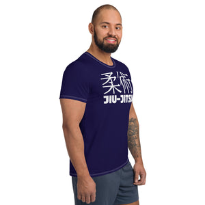 Classic Men's Jiu-Jitsu Rash Guard - Short Sleeve Performance Fit - Midnight Blue