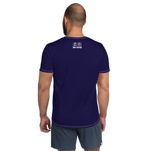 Classic Men's Jiu-Jitsu Rash Guard - Short Sleeve Performance Fit - Midnight Blue