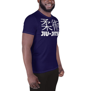 Classic Men's Jiu-Jitsu Rash Guard - Short Sleeve Performance Fit - Midnight Blue