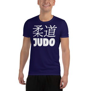 Classic Men's Judo Rash Guard - Short Sleeve Athletic Gear - Midnight Blue