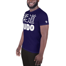 Classic Men's Judo Rash Guard - Short Sleeve Athletic Gear - Midnight Blue