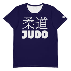 Classic Men's Judo Rash Guard - Short Sleeve Athletic Gear - Midnight Blue