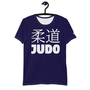 Classic Men's Judo Rash Guard - Short Sleeve Athletic Gear - Midnight Blue