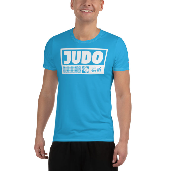 Classic Men's Judo Rash Guard - Short Sleeve Martial Arts Gear - Cyan