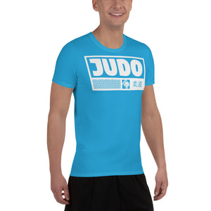 Classic Men's Judo Rash Guard - Short Sleeve Martial Arts Gear - Cyan