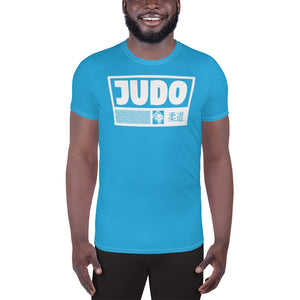 Classic Men's Judo Rash Guard - Short Sleeve Martial Arts Gear - Cyan