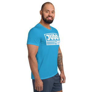 Classic Men's Judo Rash Guard - Short Sleeve Martial Arts Gear - Cyan