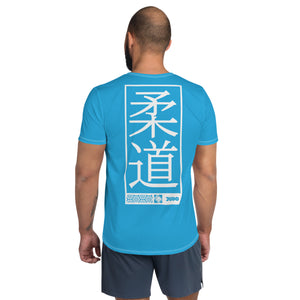 Classic Men's Judo Rash Guard - Short Sleeve Martial Arts Gear - Cyan