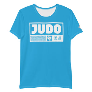 Classic Men's Judo Rash Guard - Short Sleeve Martial Arts Gear - Cyan