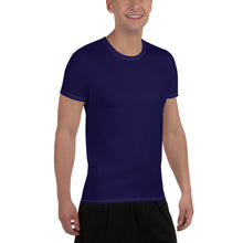 Classic Men's Solid Color Rash Guard - Short Sleeve Activewear - Midnight Blue