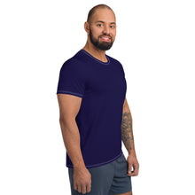 Classic Men's Solid Color Rash Guard - Short Sleeve Activewear - Midnight Blue