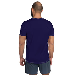 Classic Men's Solid Color Rash Guard - Short Sleeve Activewear - Midnight Blue