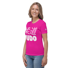 Classic Women's Judo Rash Guard - Short Sleeve Comfort for BJJ - Hollywood Cerise