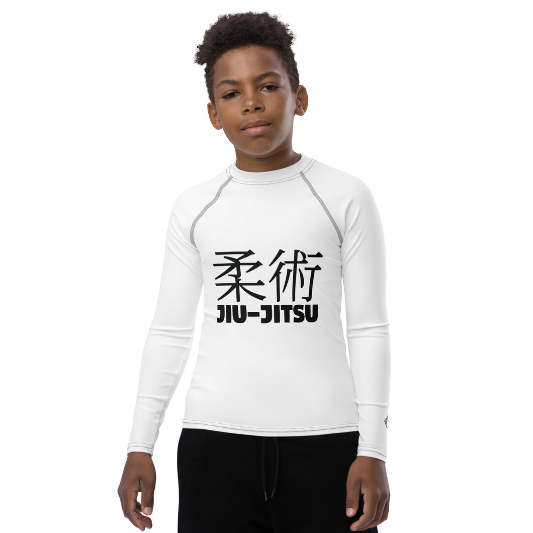 Classic Youth Boys BJJ Gear – Long Sleeve Rash Guard for Jiu-Jitsu – Snow