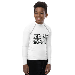 Classic Youth Boys BJJ Gear – Long Sleeve Rash Guard for Jiu-Jitsu – Snow