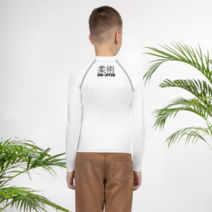 Classic Youth Boys BJJ Gear – Long Sleeve Rash Guard for Jiu-Jitsu – Snow