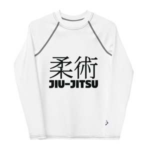 Classic Youth Boys BJJ Gear – Long Sleeve Rash Guard for Jiu-Jitsu – Snow