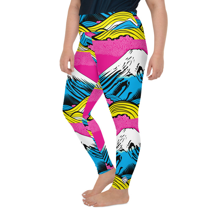 Colorful and Vibrant Roy Lichtenstein Mt Fuji Yoga Plus Sized Pants for Women 001 Exclusive Leggings Mt Fuji Plus Size Tights Womens