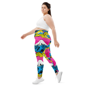 Colorful and Vibrant Roy Lichtenstein Mt Fuji Yoga Plus Sized Pants for Women 001