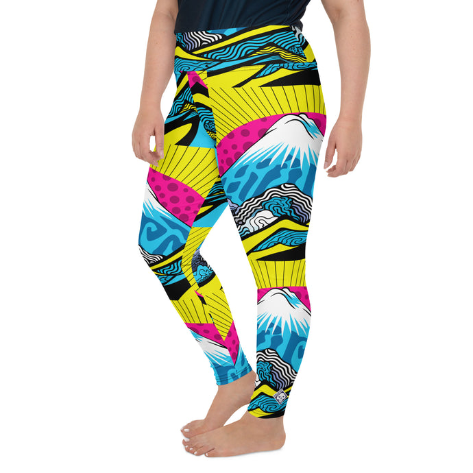 Colorful and Vibrant Roy Lichtenstein Mt Fuji Yoga Plus Sized Pants for Women 002 Exclusive Leggings Mt Fuji Plus Size Tights Womens