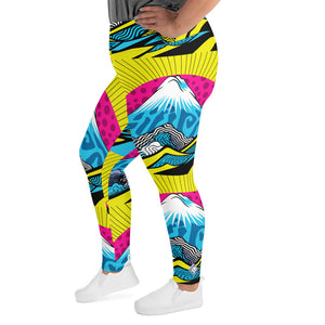 Colorful and Vibrant Roy Lichtenstein Mt Fuji Yoga Plus Sized Pants for Women 002 Exclusive Leggings Mt Fuji Plus Size Tights Womens
