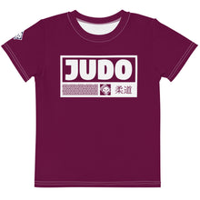 Colorful Confidence: Girl's Short Sleeve Judo Rash Guard - Tyrian Purple Exclusive Girls Judo Kids Rash Guard Short Sleeve