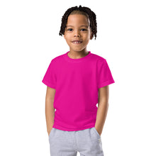 Colorful Sun Defense: Boys' Short Sleeve Solid Color Rash Guard - Hollywood Cerise Boys Exclusive Kids Rash Guard Running Short Sleeve Solid Color Swimwear