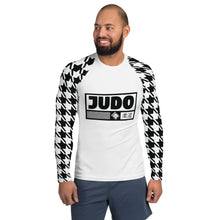 Combat Confidence: Men's Long Sleeve BJJ Judo Houndstooth Rashie Blanc Exclusive Houndstooth Judo Long Sleeve Mens Rash Guard