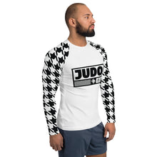 Combat Confidence: Men's Long Sleeve BJJ Judo Houndstooth Rashie Blanc Exclusive Houndstooth Judo Long Sleeve Mens Rash Guard