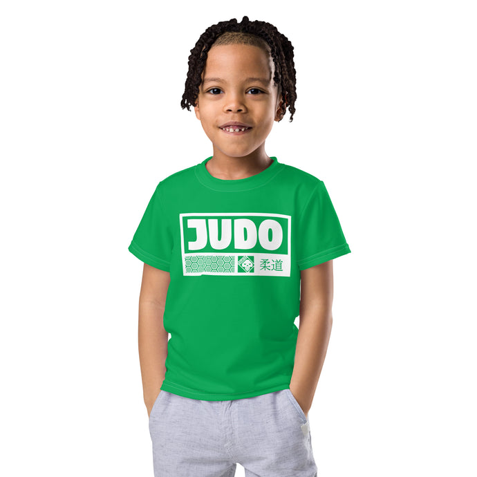 Comfortable Mobility: Boy's Short Sleeve Judo Rash Guard - Jade Boys Exclusive Judo Kids Rash Guard Short Sleeve