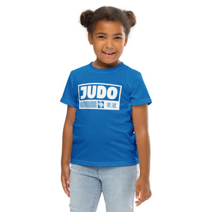 Confidence in Motion: Girl's Short Sleeve Judo Rash Guard - Azul Exclusive Girls Judo Kids Rash Guard Short Sleeve