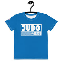 Confidence in Motion: Girl's Short Sleeve Judo Rash Guard - Azul Exclusive Girls Judo Kids Rash Guard Short Sleeve