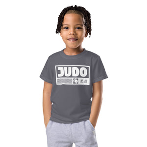 Confidently Active: Boy's Short Sleeve Judo Rash Guard - Charcoal Boys Exclusive Judo Kids Rash Guard Short Sleeve