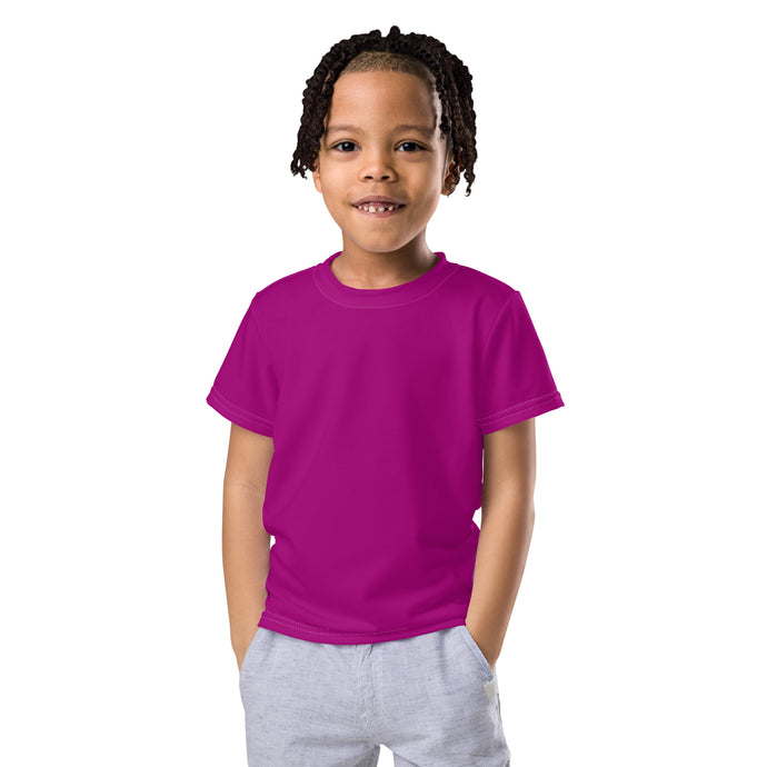 Cool Comfort: Boys' Short Sleeve Solid Color Rash Guard - Vivid Purple Boys Exclusive Kids Rash Guard Running Short Sleeve Solid Color Swimwear
