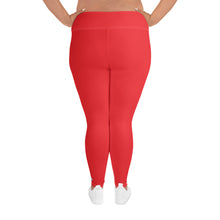 Curve Confidence: Plus Size Solid Color Yoga Pants for Women - Scarlet