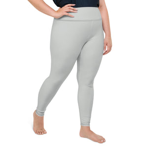 Curve Couture: Women's Plus Size Solid Color Yoga Leggings - Smoke Exclusive Leggings Plus Size Solid Color Tights Womens