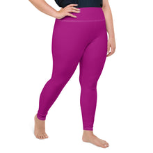 Curve-Hugging Style: Women's Plus Size Solid Yoga Leggings - Fresh Eggplant Exclusive Leggings Plus Size Solid Color Tights Womens