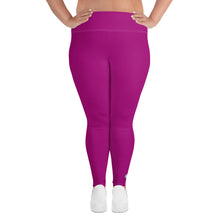 Curve-Hugging Style: Women's Plus Size Solid Yoga Leggings - Fresh Eggplant Exclusive Leggings Plus Size Solid Color Tights Womens