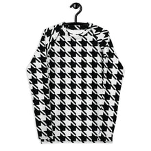 Dapper Defense: Men's Houndstooth BJJ Rashie Exclusive Houndstooth Long Sleeve Mens Rash Guard Swimwear